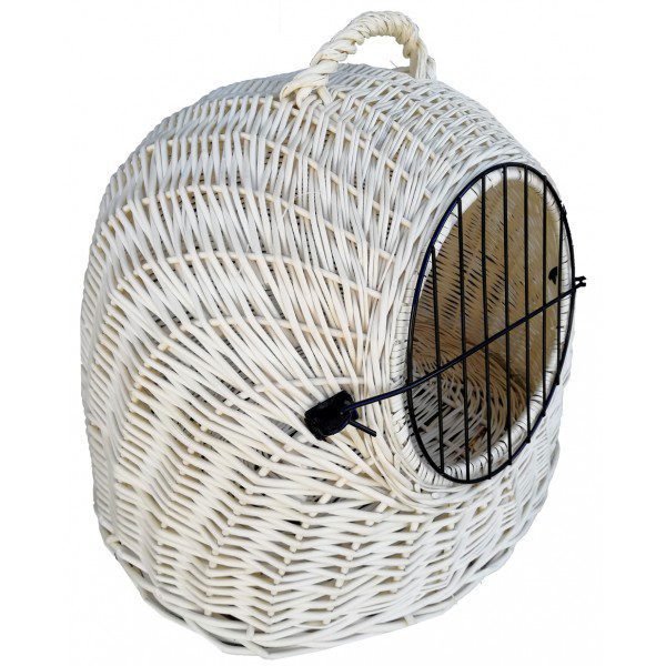 Pārnēsājamā būda sunim vai kaķim (51 cm), balta