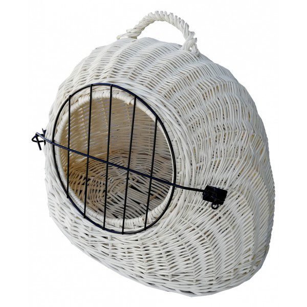 Pārnēsājamā būda sunim vai kaķim (51 cm), balta - attēls 2
