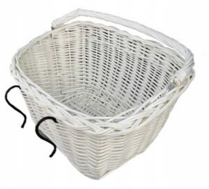 Pīts velosipēda grozs, taisnstūra, dabīgs, garums 47 cm (balts)