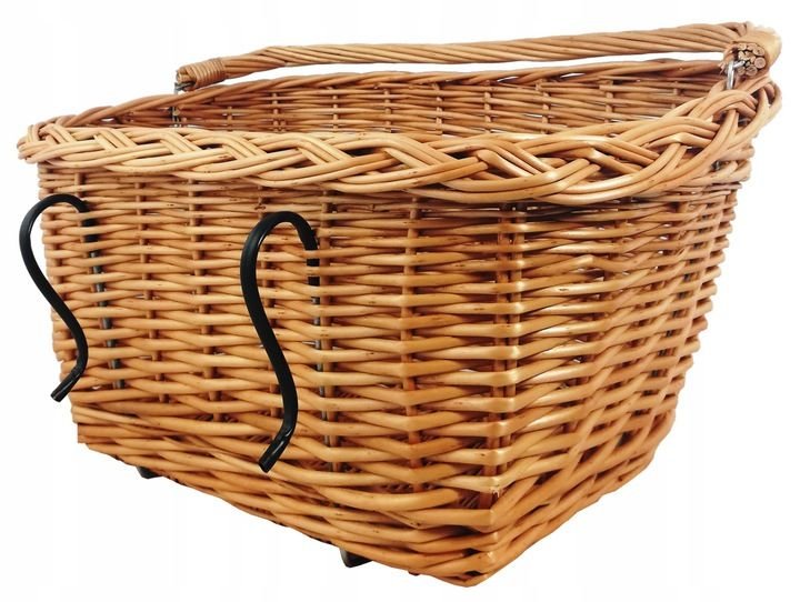 Pīts velosipēda grozs, taisnstūra, dabīgs, garums 47 cm